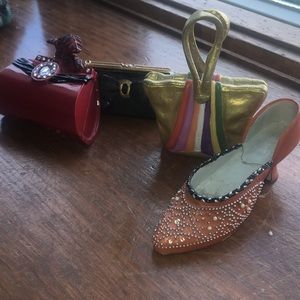 Nostalgia Miniature Collectible 3Purse&Shoe